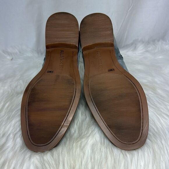 Sole Society Beach Grey Suede Ankle Booties Sz 6.5 - Picture 6 of 6